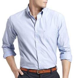 Izod Herren Performance Natural Stretch Solid Long Sleeve Shirt (Regular and Slim Fit) Hemd, American Dream, X-Groß von Izod