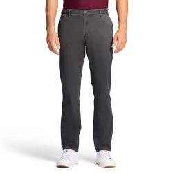 Izod Herren Saltwater Chinohose mit gerader Passform, Stretch, Flache Vorderseite Lässige Hose, Asphalt, 32W / 32L von Izod