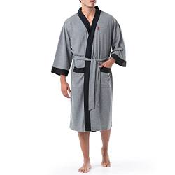 Izod Herren Waffle Knit Kimono Robe Bademantel, grau meliert, XXL/3XL von Izod