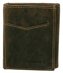 J.Jones - Herren Mini Geldbörse - Slim Wallet - Echt-Leder - RFID-Schutz - Used Optik - Antik Braun (7,5 x 9 cm) von J JONES JENNIFER JONES