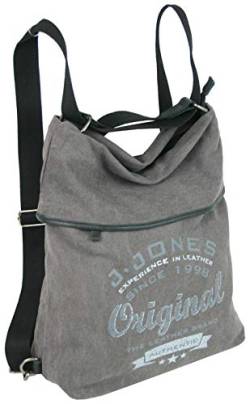 JENNIFER JONES - Große Damen Rucksack-Tasche aus Canvas und Echtleder - Vintage Hobo-Bag von J JONES JENNIFER JONES