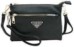 JENNIFER JONES - Modische Damen Handtasche - Umhängetasche - Clutch Bag - Schultertasche zum Ausgehen (2in1, Schwarz) von J JONES JENNIFER JONES