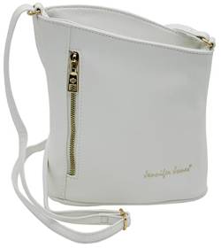 JENNIFER JONES - Modische Damen Handtasche - Umhängetasche - Crossbody Bag - Schultertasche mit verstellbarem Henkel (Style B, Weiß) von J JONES JENNIFER JONES