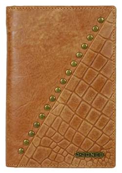 Jennifer Jones Echt-Leder Geldbörse mit RFID-Schutz + Geschenkbox (Brieftasche, Cognac) von J JONES JENNIFER JONES