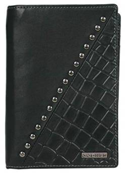 Jennifer Jones Echt-Leder Geldbörse mit RFID-Schutz + Geschenkbox (Brieftasche, Schwarz) von J JONES JENNIFER JONES