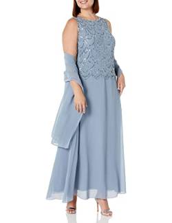 J Kara Damen Ärmelloses Schal Formales Kleid, Dusty Blue Multi, 44 Mehr von J Kara