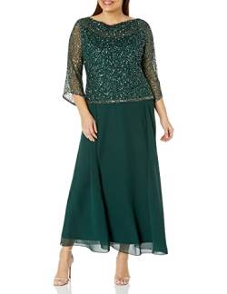 J Kara Damen Plus Size 3/4 Sleeve Long Embellished Gown with Cowl Neck Kleid fr besondere Anlsse, Jäger/Quecksilber, 44 Mehr von J Kara