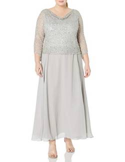 J Kara Damen Plus Size Long Beaded Dress with Cowl Neck Kleid fr besondere Anlsse, Silber/Silber, 44 Mehr von J Kara