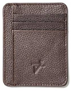 J T C JUZAR TAPAL COLLECTION Geldbörsenhalter für Herren, RFID-sicheres Leder-Kartenetui, Mini-Bifold-Geldbörse, minimalistische Brieftasche für Herren, Braun, 4.25 x 3.0, Halterung von J T C JUZAR TAPAL COLLECTION