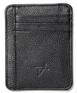 J T C JUZAR TAPAL COLLECTION Geldbörsenhalter für Herren, RFID-sicheres Leder-Kartenetui, Mini-Bifold-Geldbörse, minimalistische Brieftasche für Herren, Schwarz, 4.25 x 3.0, Halterung von J T C JUZAR TAPAL COLLECTION