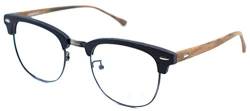 J&L Glasses Retro Klassisches Nerd Klar Hornbrille Brille mit Fensterglas Damen Herren Brillenfassung holz Stil 7089 (Black,brown) von J&L Glasses