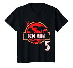 Kinder 5. Geburtstag Geschenk Ich Bin 5 Jahren Junge Mädchen Dino T-Shirt von J. Berg Birthday