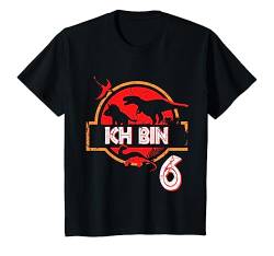 Kinder 6. Geburtstag Geschenk Ich Bin 6 Jahren Junge Mädchen Dino T-Shirt von J. Berg Birthday