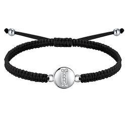 J.Endéar Handgemachtes Armband Buchstabe I Silber 925 für Damen Mädchen, Geflochtenes filigranes verstellbares Armband Frauen, Geburtstagsschmuck Kommuniongeschenk von J.Endéar