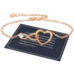 Armband Damen RoseGold Armband RoseGold Damen Armband Damen Silber 925 Herz Armband Silber 925 Damen Infinity Armband Armbänder Damen Armband Damen Silber 925,Geschenk Muttertagsgeschenke für Mama von J.Fée