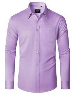 J.VER Herren Hemd Violett Formelle Freizeithemd Businesshemden Freizeithemden Langarm Regular Fit Hemden von J.VER