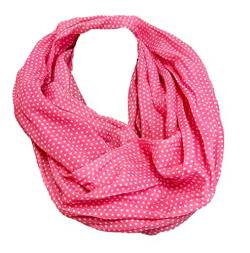 J26 Dots Punkte Seide Sommer Loop Farbverlauf Silk Uni Rundschal Schlauchschal Stola Schal leicht (Pink) von J26