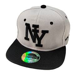 J26 Kids Kinder Snapback USA Cap Teenie Kappe Basecap Mütze Trucker Cappy Sport NY (Grau Blau) von J26