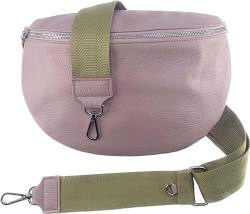 Leder Tasche mit Taschegurt Gürteltasche Crossbody Hüfttasche Bauchtasche Umhängetasche Unisex (Lila groß) von J26