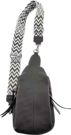 Umhängetasche Clutch Crossbody Tasche mit Taschegurt Gürteltasche Kunstleder (Grau) von J26