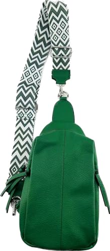 Umhängetasche Clutch Crossbody Tasche mit Taschegurt Gürteltasche Kunstleder (Grün) von J26