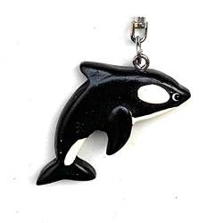 JA Horse handgemachte hölzerne Schlüsselanhänger Anhänger Dekor Meereslebewesen Segeln Hai Delfin Pinguin Meeresschildkröte (51 Wahl - Orca) von JA Horse