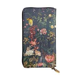 JABNOW Lily Flower bedruckte Brieftasche, Multi-Kartenschlitz, Kreditkarten-Organizer, große Kapazität, lange Geldbörse für Damen und Herren, Blumen Vögel, Einheitsgröße von JABNOW