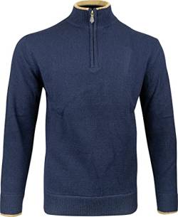 JACK PYKE Ashcombe - Strickpullover mit Reißverschluss - 100% Lammwolle - Dunkelblau - 3XL von JACK PYKE