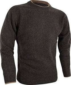 JACK PYKE - Pullover mit Rundhalsausschnitt - gestrickt aus 100% Lammwolle - Dunkeloliv - M von JACK PYKE