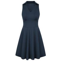 JACK SMITH Damen Klassisches Ärmelloses Sportkleid mit Taschen A-Linie Stretchiges Kleid für Outdoor Marineblau XL von JACK SMITH