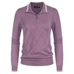 JACK SMITH Frauen Sport Gestrickt Tops Stand Kragen Dehnbar Weichen Pullover Flieder M von JACK SMITH