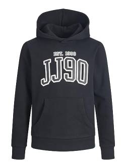 JACK&JONES JUNIOR Boy's JJCEMB Sweat Hood JNR Sweatshirt, Black, 140 von JACK&JONES JUNIOR