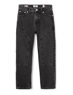 JACK&JONES JUNIOR Jungen Jjichris Jjcarpenter Mf 823 Sn Jnr Jeans, Black Denim, 128 EU von JACK&JONES JUNIOR