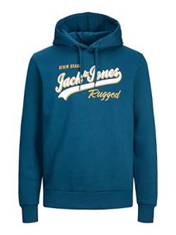 JACK & JONES PLUS Herren JJELOGO Sweat Hood 2 COL 23/24 NOOS PLS Kapuzenpullover, Sailor Blue, 5XL von JACK & JONES PLUS