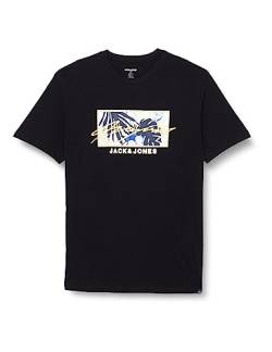 JACK&JONES PLUS Herren JORTULUM Branding Tee SS Crew Neck PLS T-Shirt, Black, 5XL von JACK&JONES PLUS