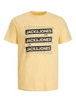 JACK & JONES PLUS Herren Jcospirit Logo Tee Ss Crew Neck Pls T-Shirt, Pale Banana, 4XL von JACK & JONES PLUS