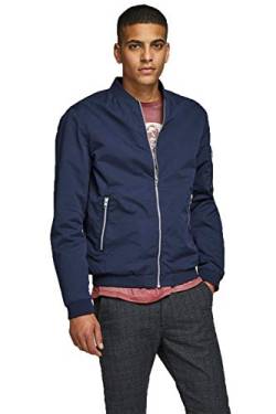 Herren JACK & JONES Leichte Bomber Jacke Plus Size | College Übergangs Blouson | Große Übergrößen JJERUSH, Farben:Blau-2, Größe Jacken:7XL von JACK & JONES