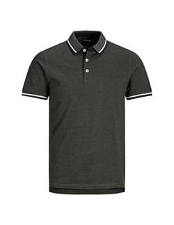Herren Jack & Jones + Fit Polo Shirt JJEPAULOS Uni Sommer Hemd Kurz Arm Pique Cotton Big Size, Farben:Navy, Größe:XXL von JACK & JONES