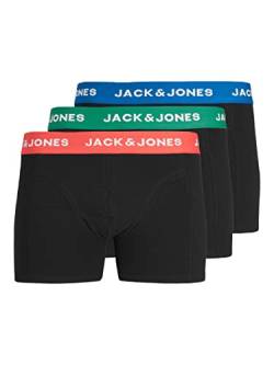 Herren Jack & Jones 3-er Stück Pack Boxershorts | Trunks Set Stretch Hose | Basic Unterwäsche JACADAM, Farben:Schwarz, Größe:XL von JACK & JONES