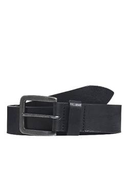 Herren Jack & Jones Basic Ledergürtel JACVICTOR Leather Belt Metallstiftschnalle, Farben:Schwarz, Größe Gürtel:105 von JACK & JONES