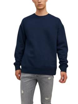 Herren Jack & Jones Basic Sweater | Langarm Shirt Rundhals Pullover | Warmer Jumper ohne Kapuze JJESTAR, Farben:Navy, Größe Pullover:XL von JACK & JONES
