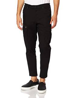 Herren Jack & Jones Cargo Chino Hose JPSTACE JJDEX Stretch Pants Gerader Schnitt Arbeitshosen Look, Farben:Schwarz, Größe Hosen:27W / 32L von JACK & JONES