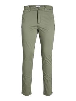 Herren Jack & Jones Chino Hose Stretch Pants Konischer Schnitt Slim Fit Look JPSTMARCO JJBOWIE, Farben:Grün, Größe Hosen:31W / 32L, Z-Länge:L32 von JACK & JONES