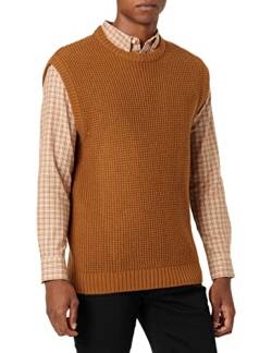 Herren Jack & Jones Dicker Grobstrick Pullunder | Rundhals Sweater ohne Ärmel | Warmer Pullover JJENICK, Farben:Braun, Größe Pullover:XL von JACK & JONES