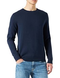 Herren Jack & Jones Dünner Langarm Strickpullover | Rundhals Basic Sweater | Shirt Jumper JJEEMIL, Farben:Navy, Größe Pullover:M von JACK & JONES