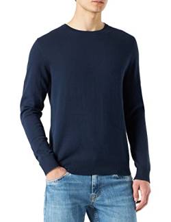 Herren Jack & Jones Dünner Langarm Strickpullover | Rundhals Basic Sweater | Shirt Jumper JJEEMIL, Farben:Navy, Größe Pullover:XL von JACK & JONES