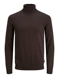 Herren Jack & Jones Dünner Rollkragen Strickpullover | Klassischer Rundhals Sweater | Langarm Basic JJEEMIL, Farben:Braun, Größe Pullover:L von JACK & JONES