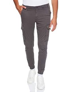 Herren Jack & Jones Hose Cargo Jogger Pants Paul Flake AKM 542 Twill Gummibund, Farben:Grau, Größe Hosen:30W / 30L von JACK & JONES