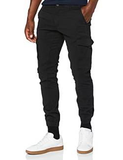 Herren Jack & Jones Hose Cargo Jogger Pants Paul Flake AKM 542 Twill Gummibund, Farben:Schwarz, Größe Hosen:30W / 30L von JACK & JONES