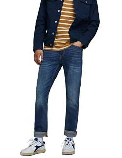 Herren Jack & Jones Jeans Tim Straight Legs Slim Fit Flat Front Tim ORIGINAL, Farben:Dunkelblau-2, Größe Jeans:30W / 32L von JACK & JONES